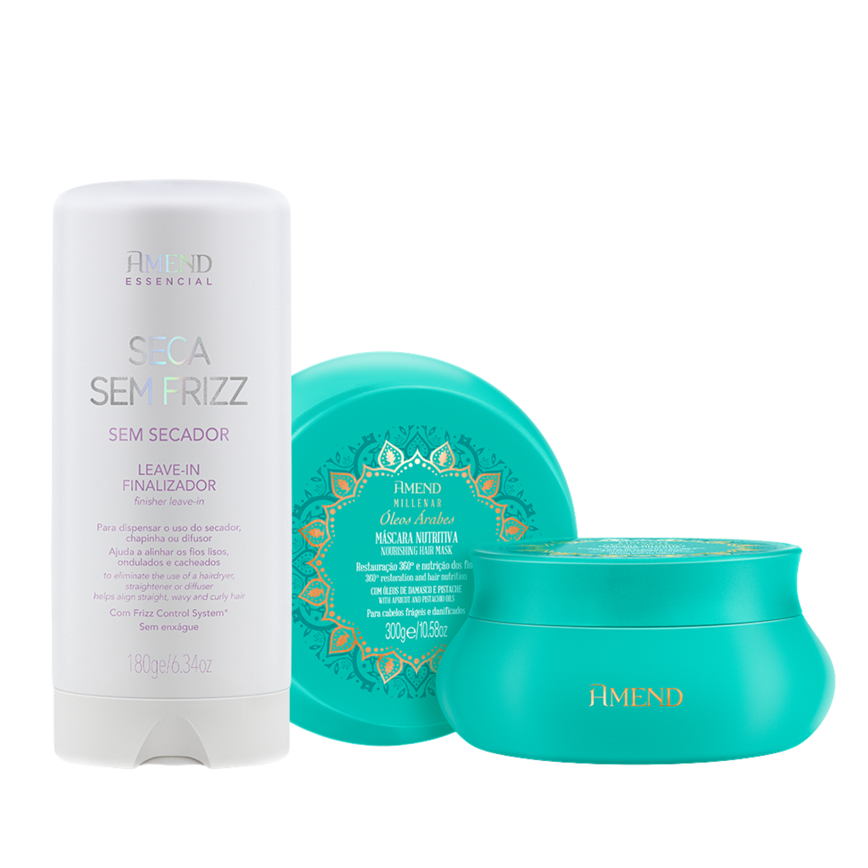 Kit Seca Sem Frizz e Máscara Árabes | 2 produtos